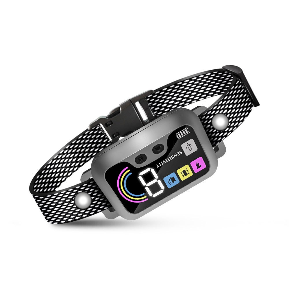 Rechargeable Anti-Bark Collar With Color LED Display