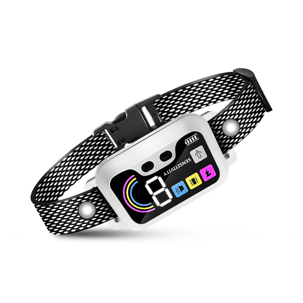 Rechargeable Anti-Bark Collar With Color LED Display