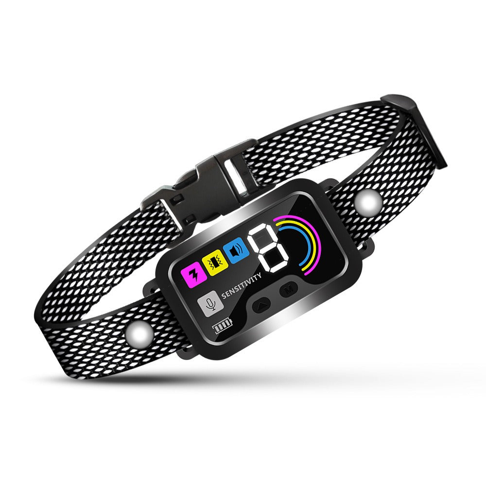Rechargeable Anti-Bark Collar With Color LED Display