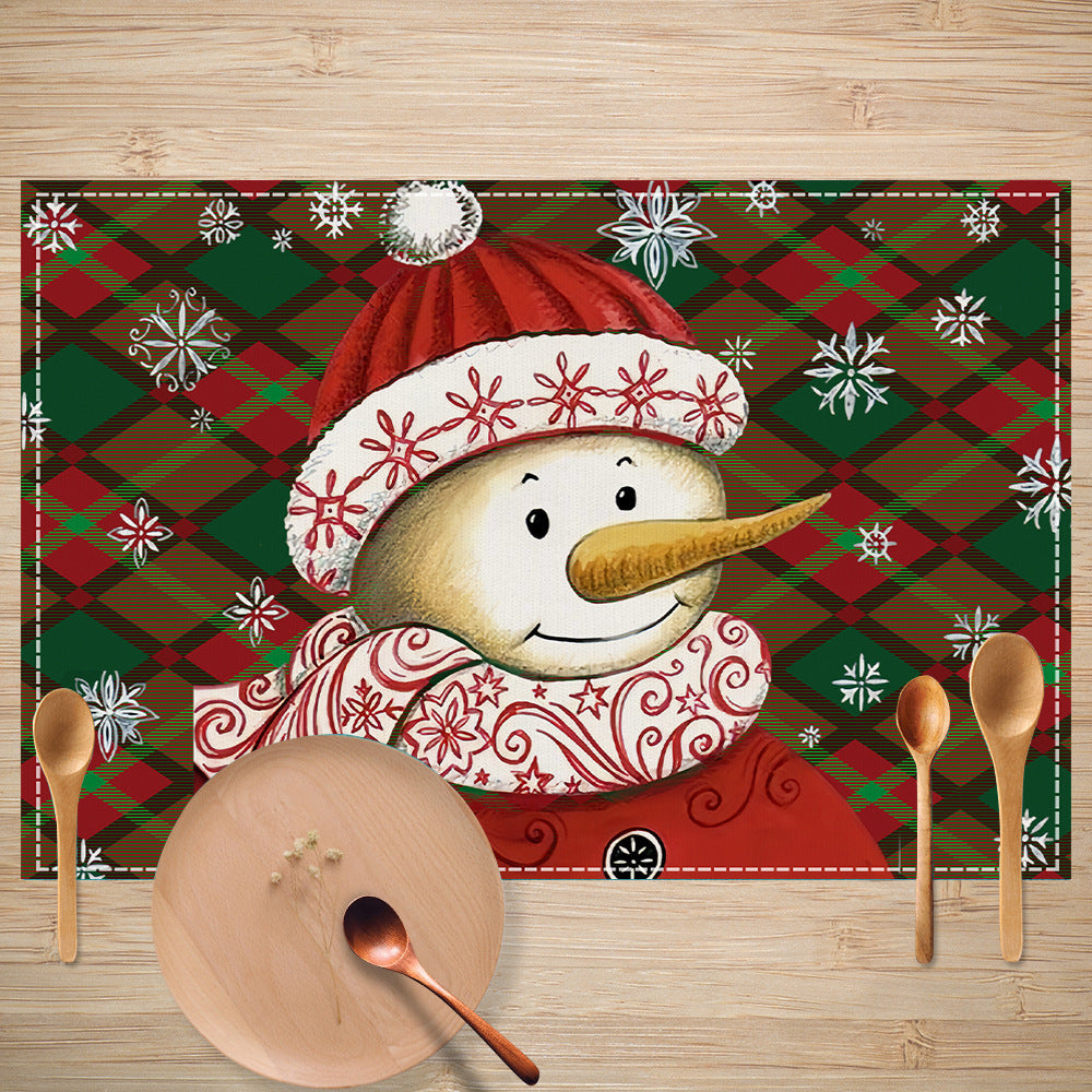 Christmas Plaid Linen Placemats for Festive Tables