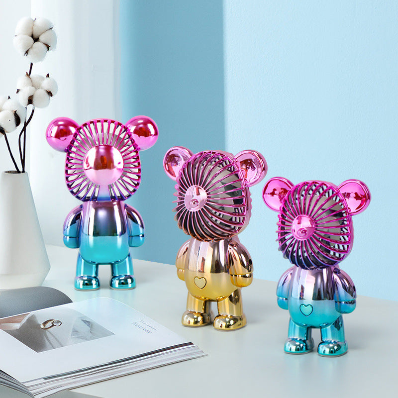 Gradient Bear Electric Fan USB Rechargeable Desk Fan