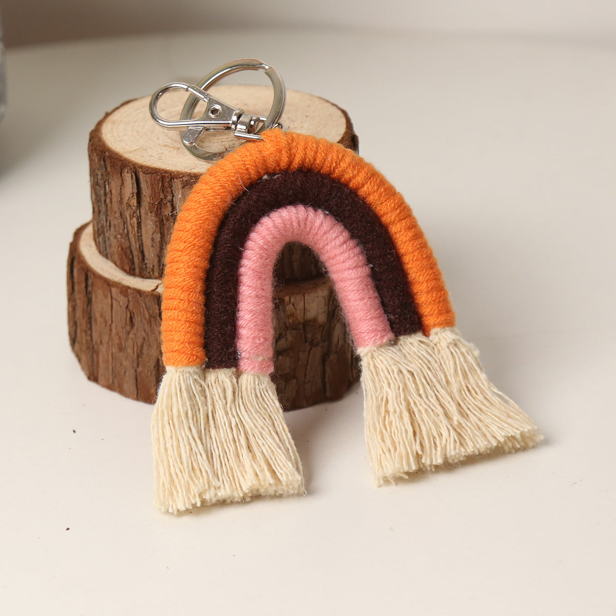 Rainbow Woven Keychain | Colorful Everyday Key Carry