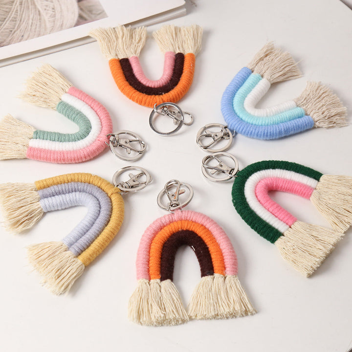 Rainbow Woven Keychain | Colorful Everyday Key Carry