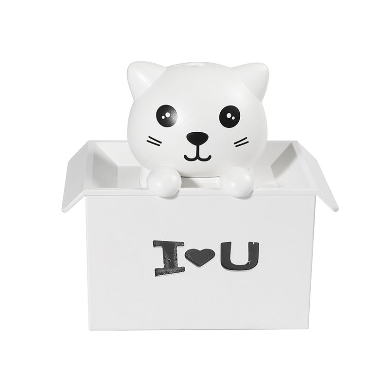 Cat Humidifier for Desk & Bedroom with Night Light