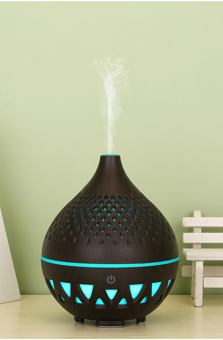 Wood Grain Aromatherapy Diffuser with 7 Color Lights