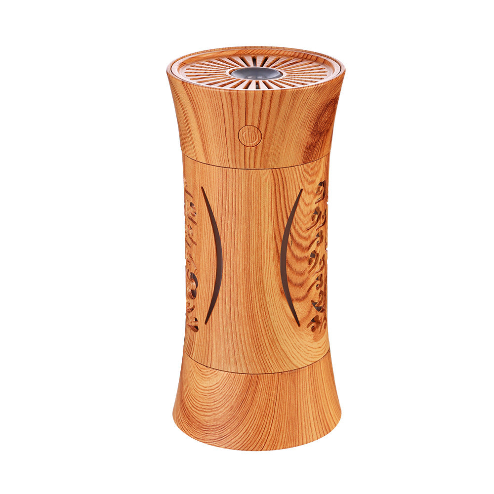 Wood Grain Aromatherapy Humidifier with Colorful LED Light
