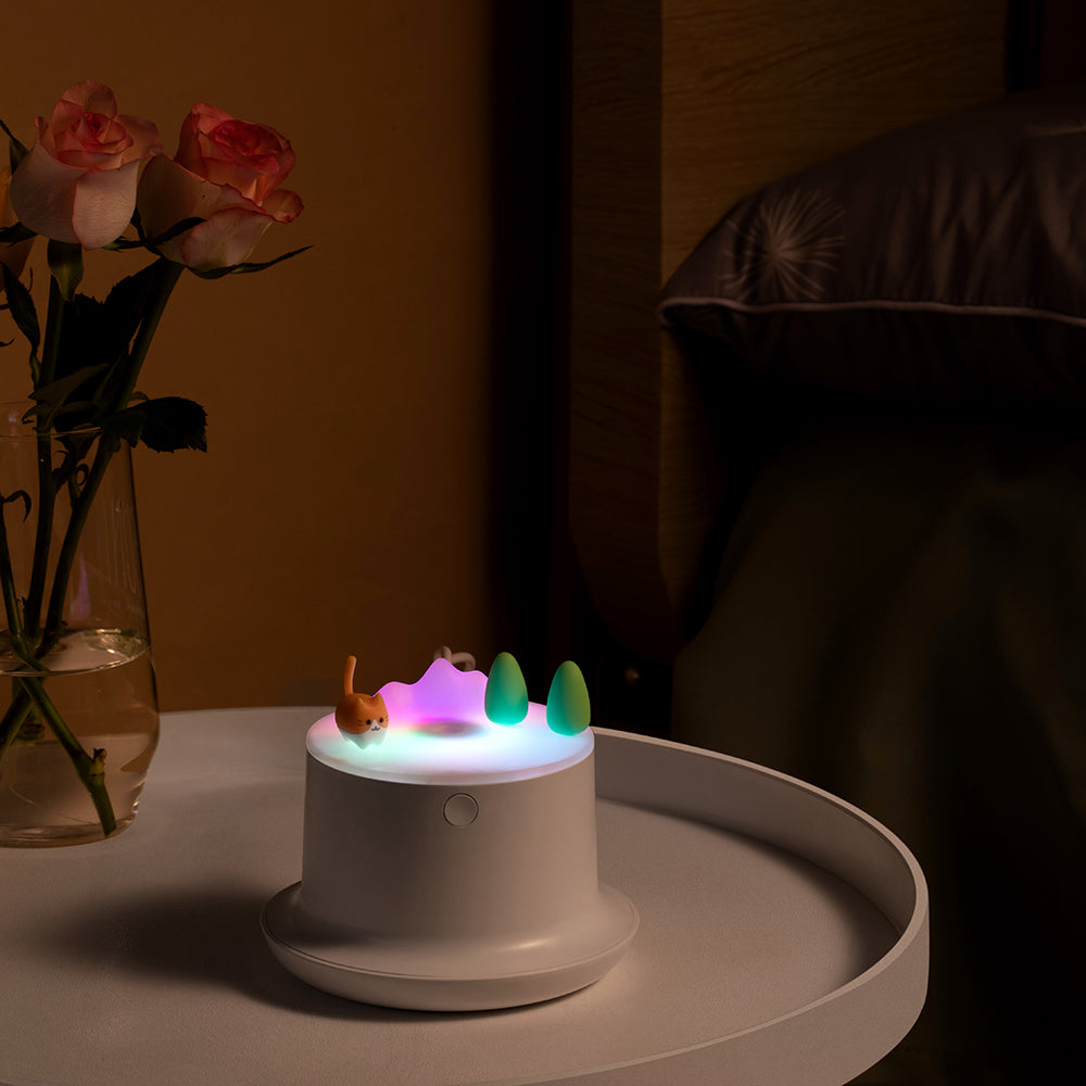 Cute Mini USB Desk Humidifier with Colorful LED Light