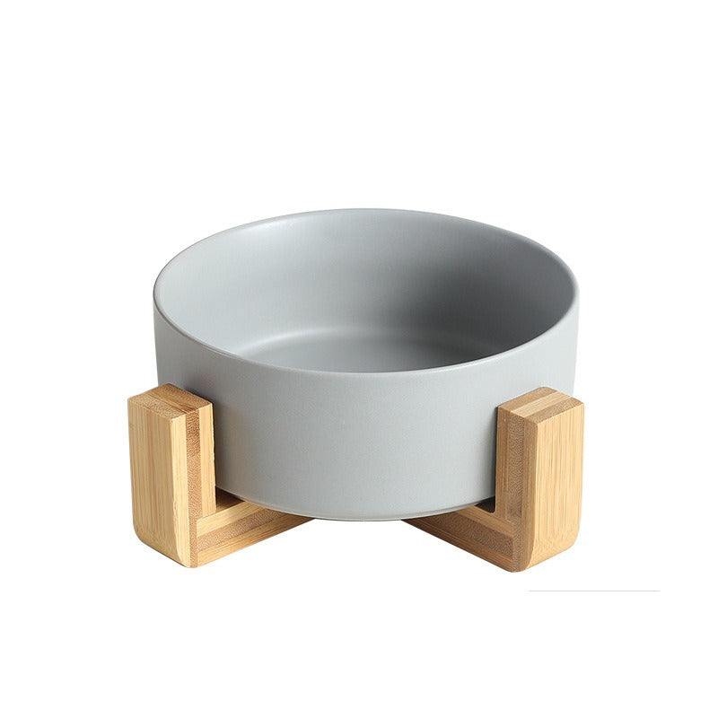 Raised Ceramic Cat Bowl With Stable Anti-Tip Feeding