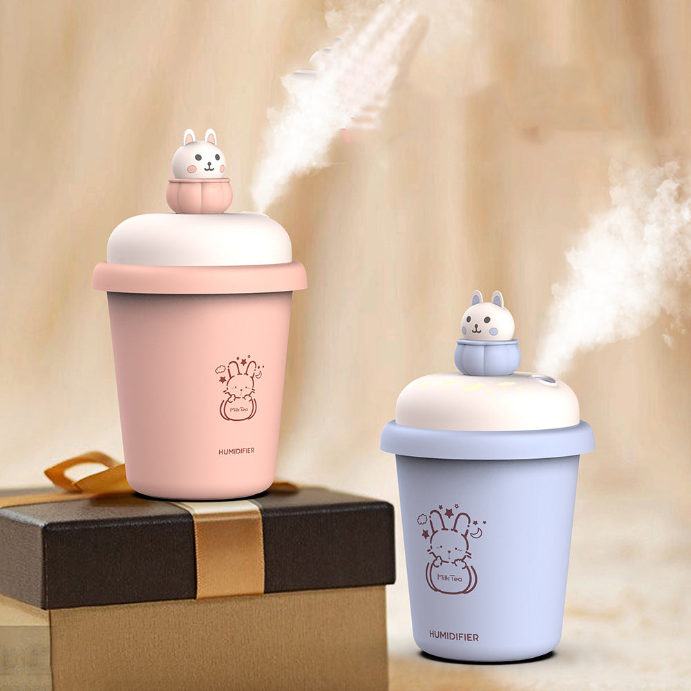Mini USB Humidifier, Cute Milk Tea Cup for Desk & Bedside