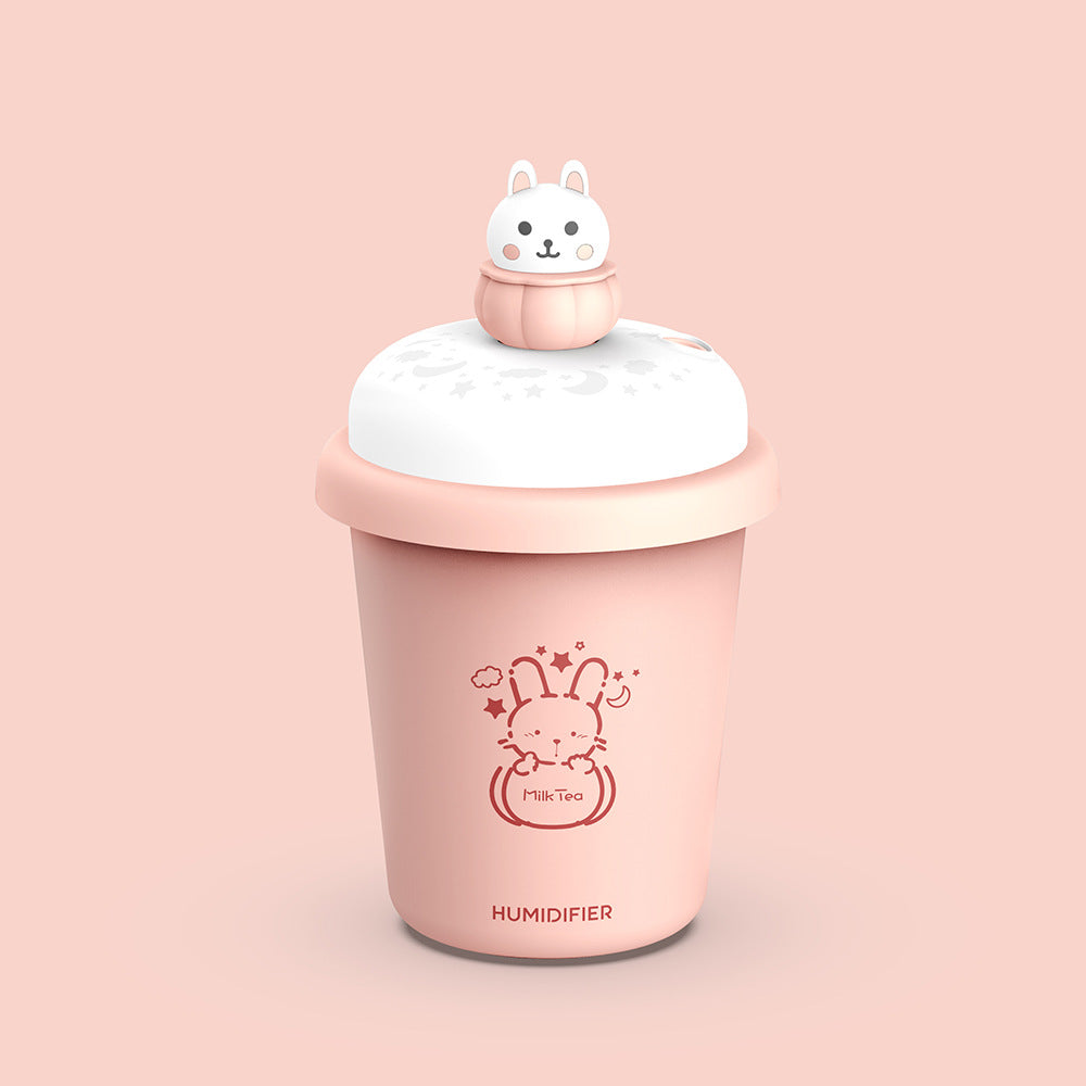 Mini USB Humidifier, Cute Milk Tea Cup for Desk & Bedside