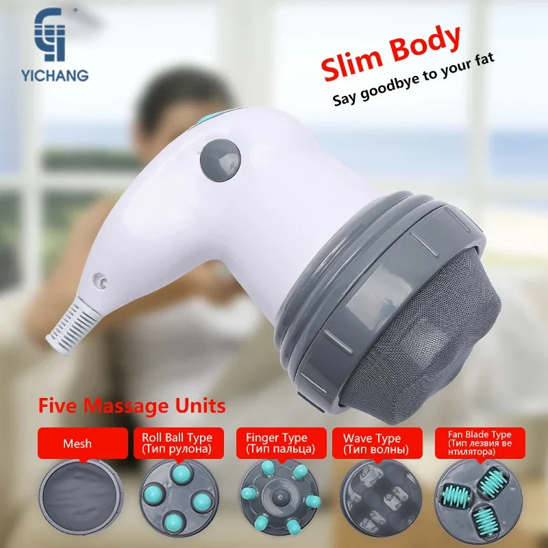 Electric Body Slimming Massage Roller with 5 Attachments