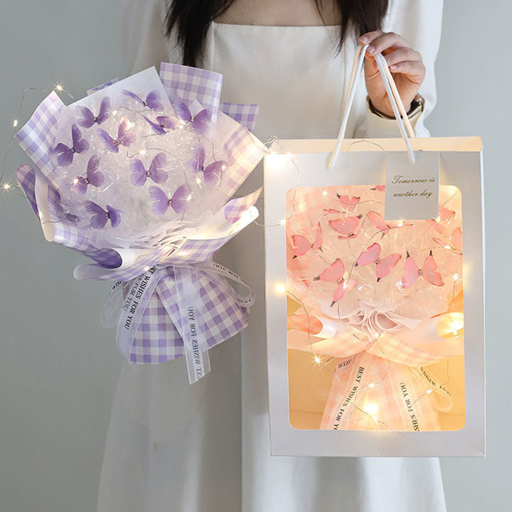 DIY Butterfly Bouquet Kit with Warm Fairy Light Decor