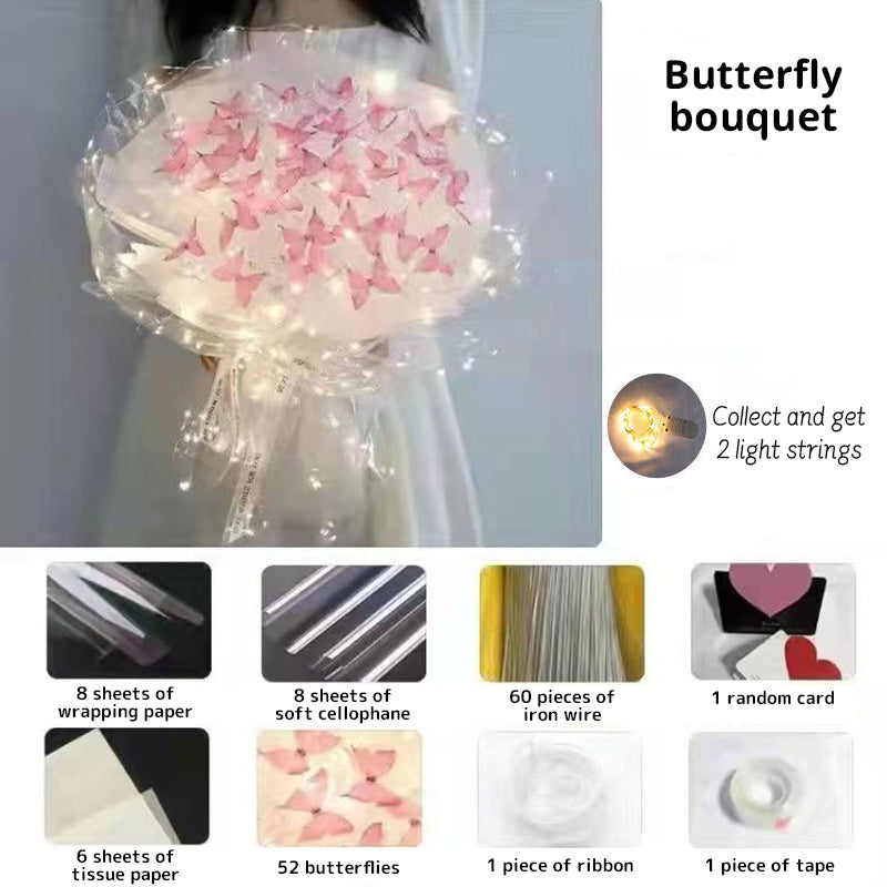 DIY Butterfly Bouquet Kit with Warm Fairy Light Decor
