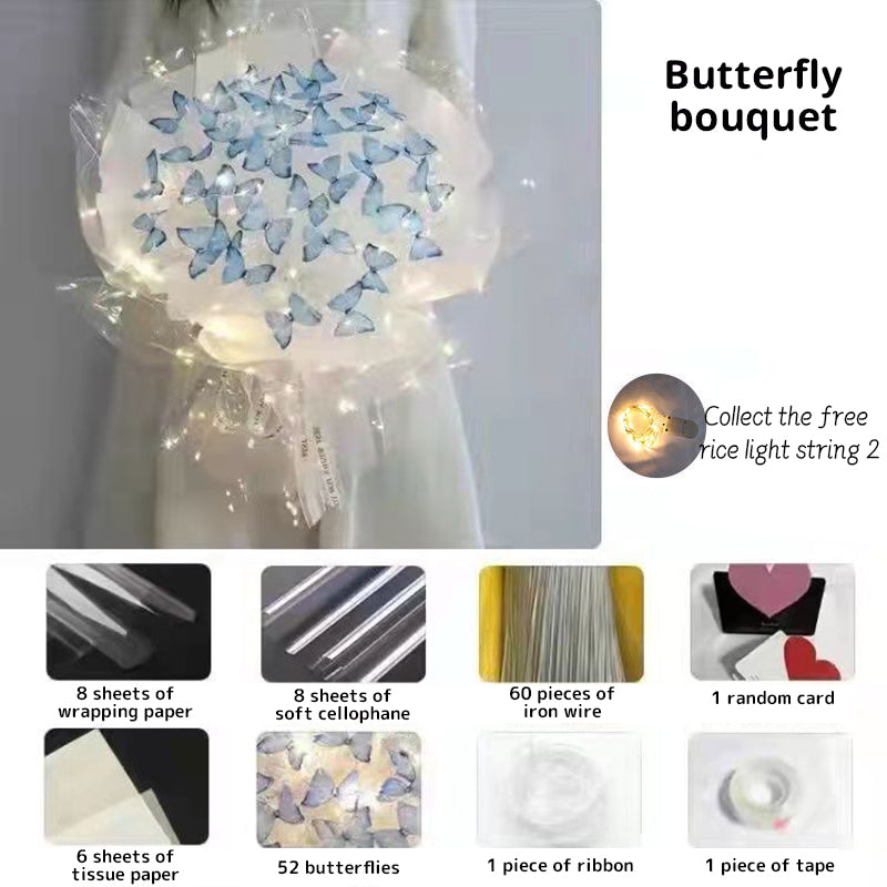 DIY Butterfly Bouquet Kit with Warm Fairy Light Decor