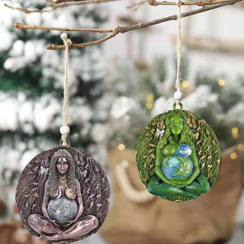 Earth Goddess Pendant Nature-Inspired Hanging Decor