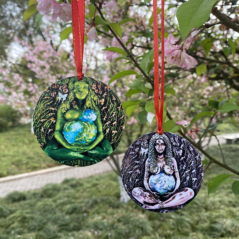 Earth Goddess Pendant Nature-Inspired Hanging Decor