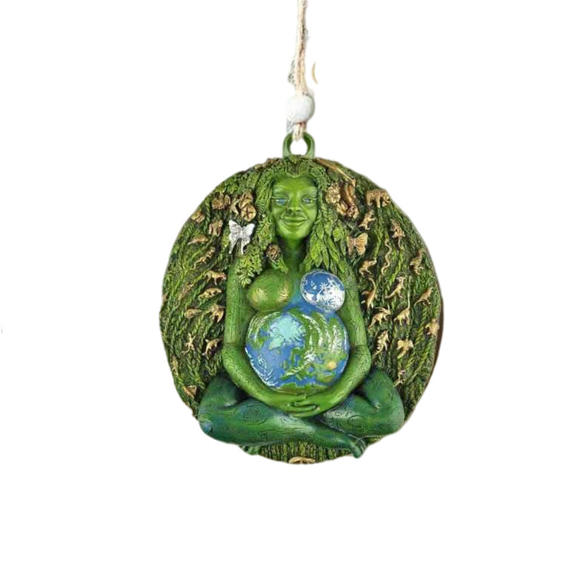 Earth Goddess Pendant Nature-Inspired Hanging Decor