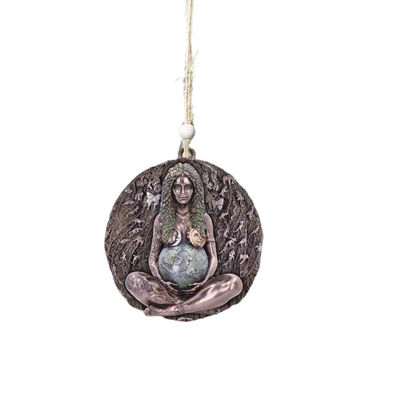 Earth Goddess Pendant Nature-Inspired Hanging Decor