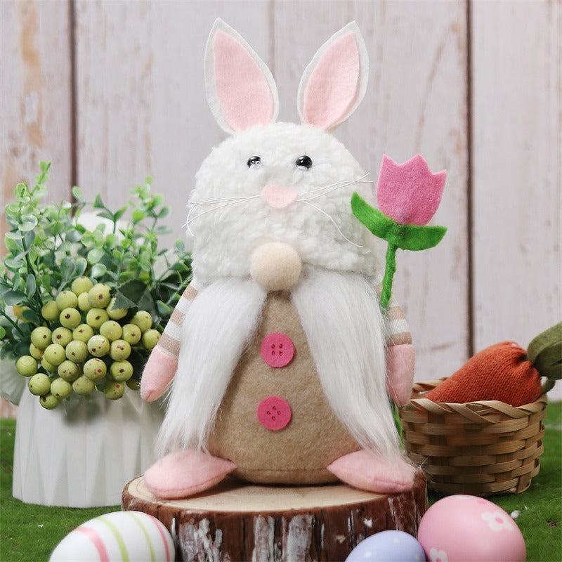 Easter Bunny Gnome Decor Set for Cozy Spring Displays