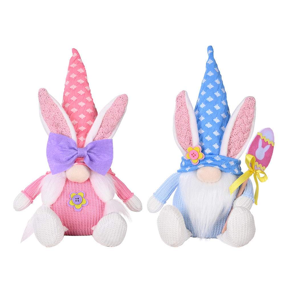 Easter Rabbit Doll Set for Whimsical Pastel Home Decor