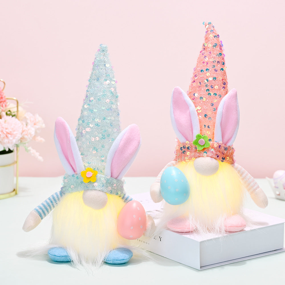 Lighted Easter Gnome Decoration for Festive Shelves