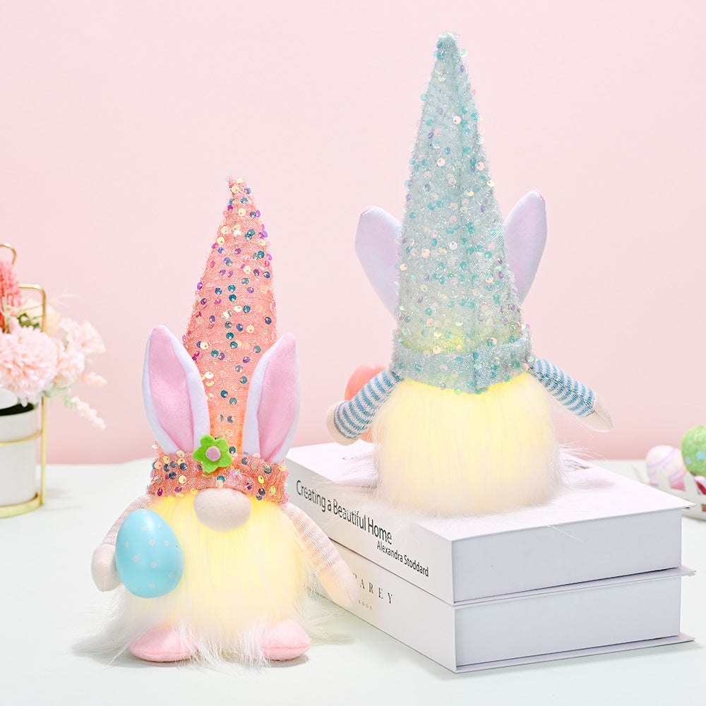 Lighted Easter Gnome Decoration for Festive Shelves