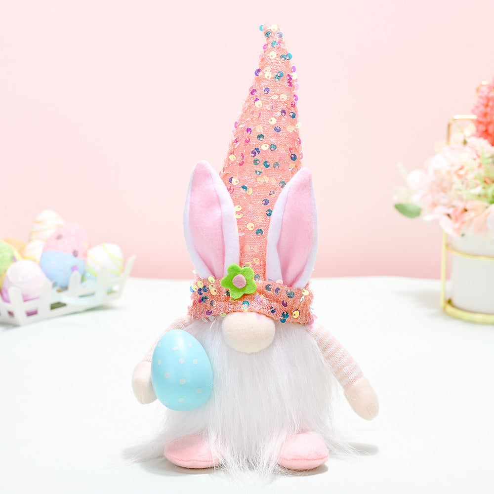 Lighted Easter Gnome Decoration for Festive Shelves