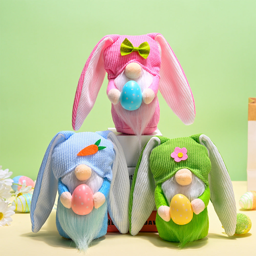 Easter Rabbit Decor Trio – Colorful Spring Table Display