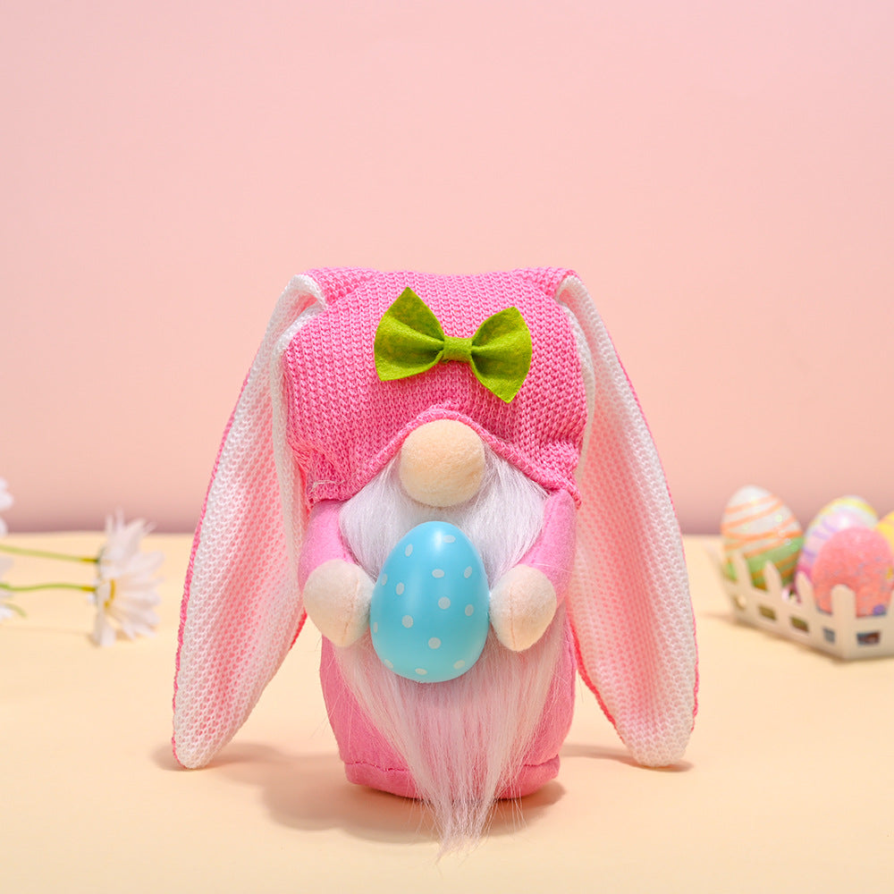 Easter Rabbit Decor Trio – Colorful Spring Table Display
