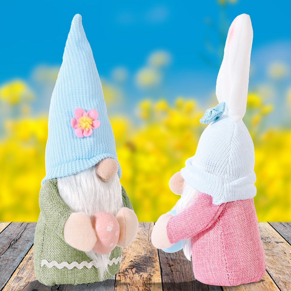 Easter Bunny Gnome Decor Set for Pastel Displays