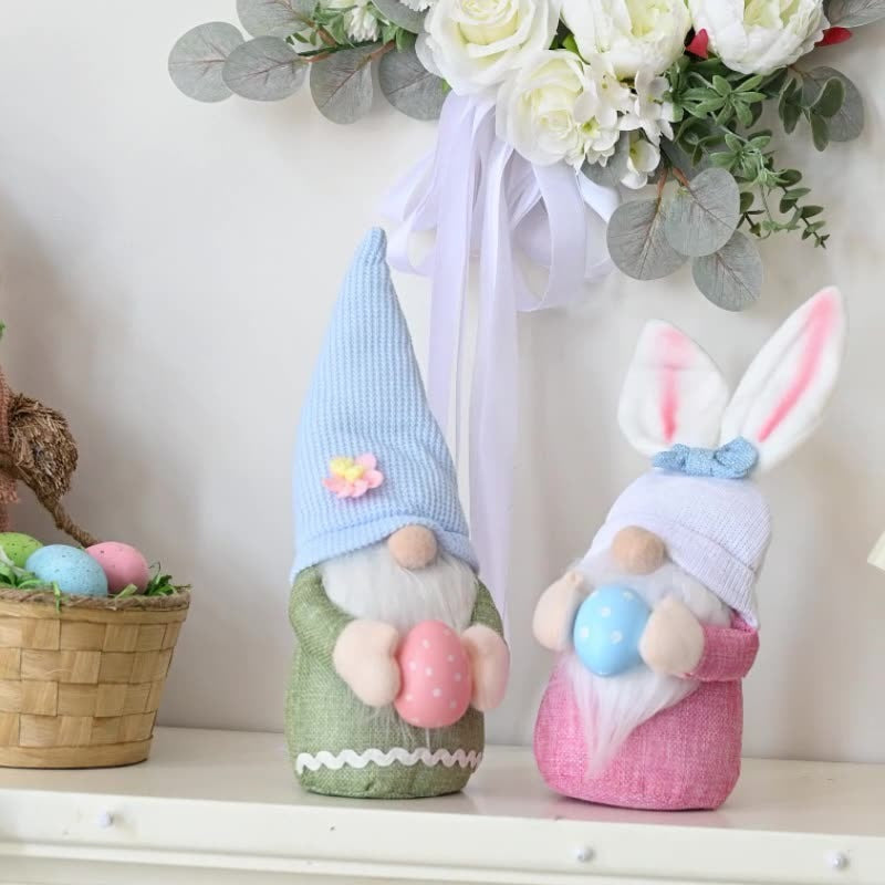 Easter Bunny Gnome Decor Set for Pastel Displays