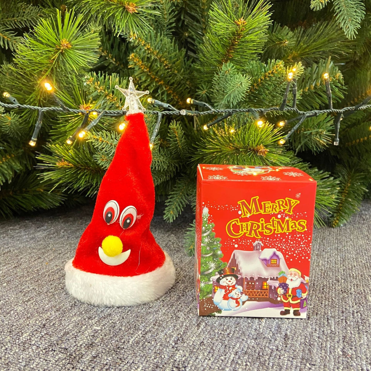 Electric Christmas Hat Decoration With Swinging Bell