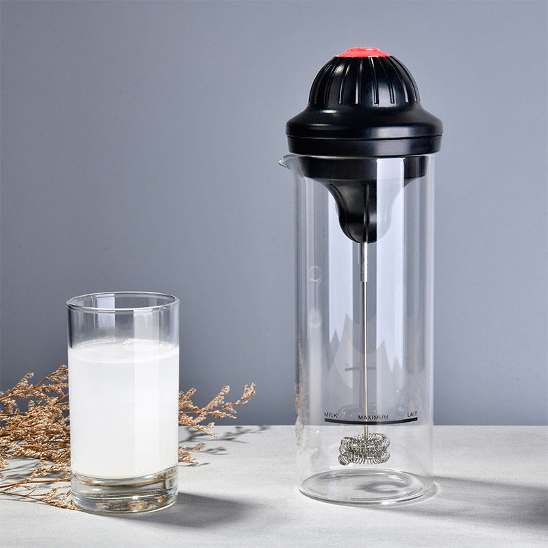 Electric Milk Frother Cup: One-Button Dense Foam at Home