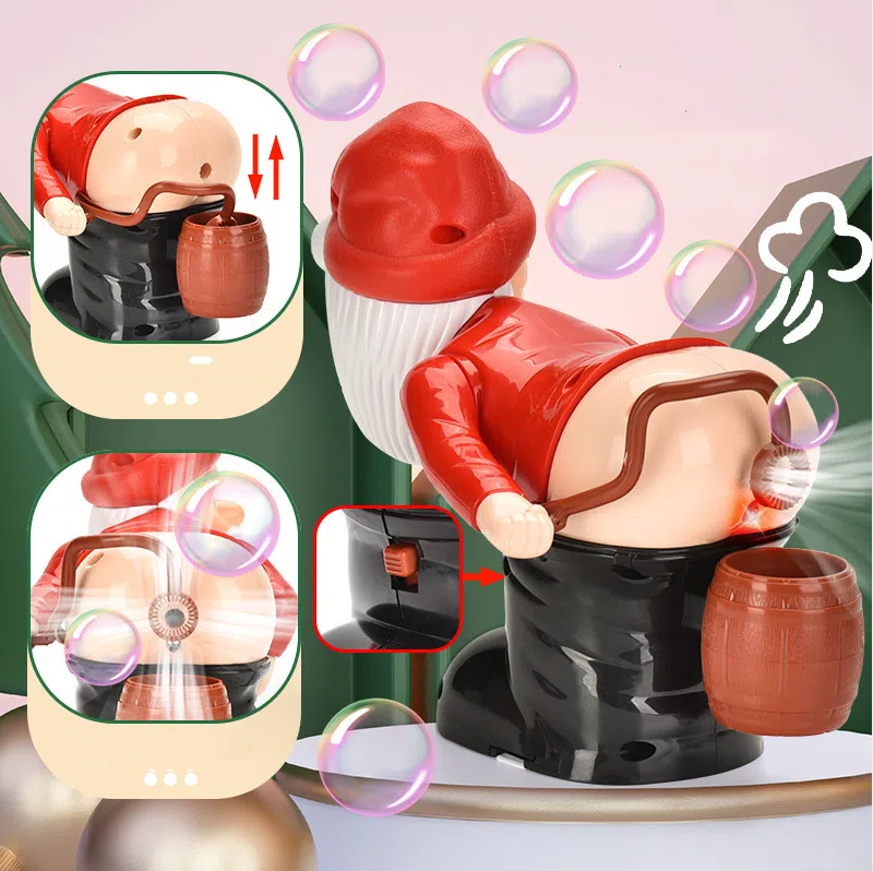 Santa Bubble Machine Toy With Lights, Music & Bubbles