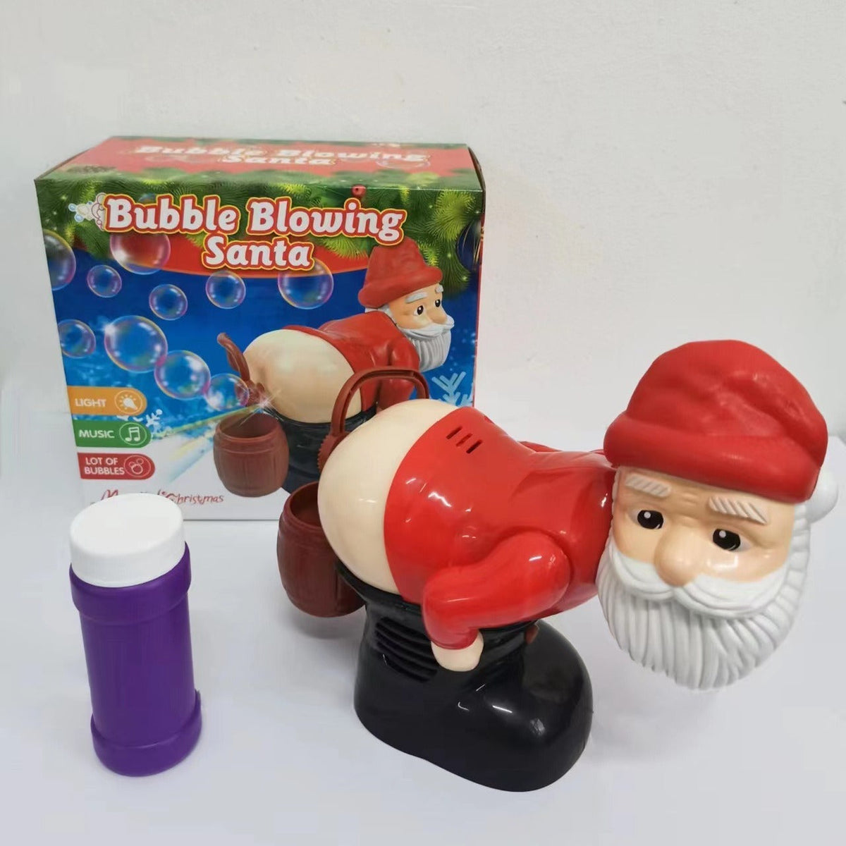 Santa Bubble Machine Toy With Lights, Music & Bubbles