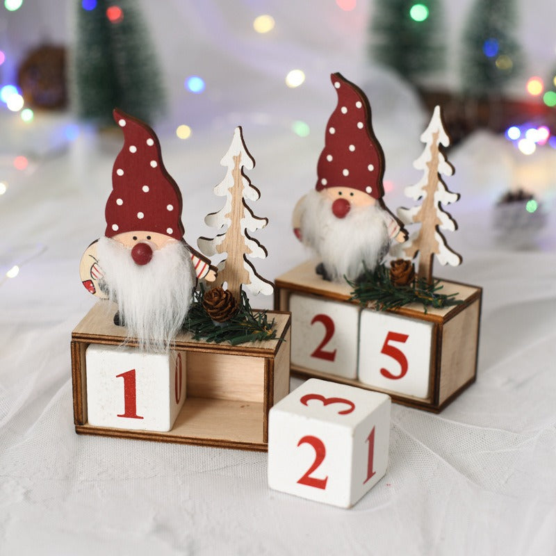 Wooden Christmas Countdown Calendar Rustic Holiday Decor