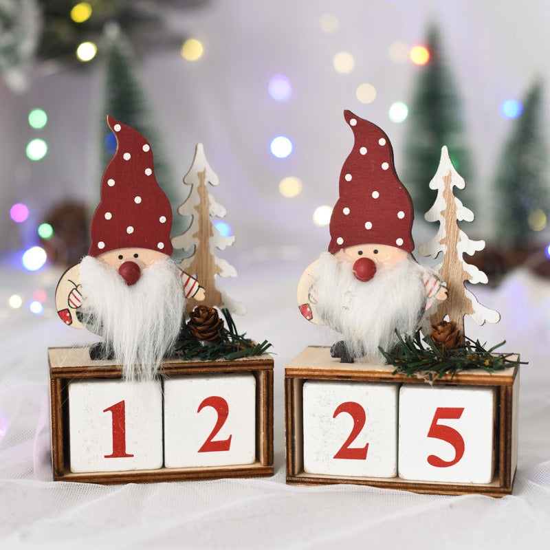 Wooden Christmas Countdown Calendar Rustic Holiday Decor