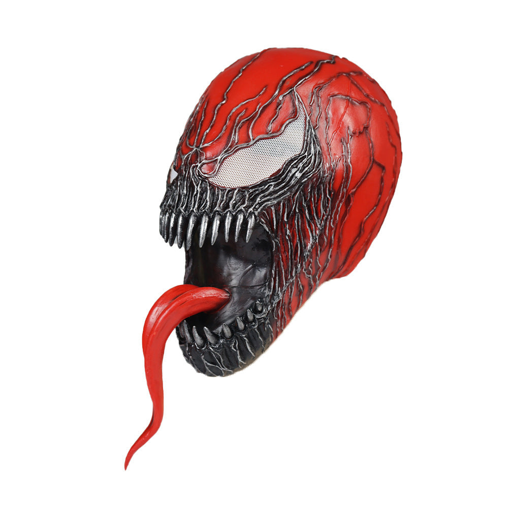Red Venom Cosplay Mask With Sculpted Latex Details