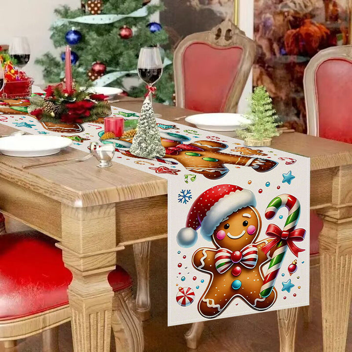 Gingerbread Christmas Table Runner Festive Table Decor