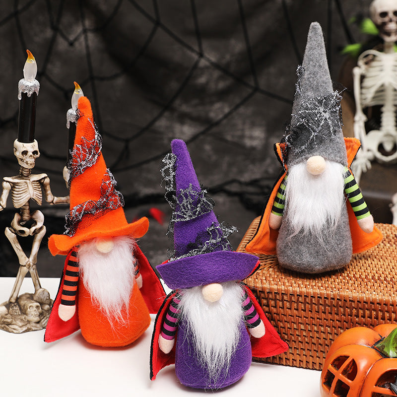 Halloween Cloak Gnome Dolls for Spooky Tabletop Decor