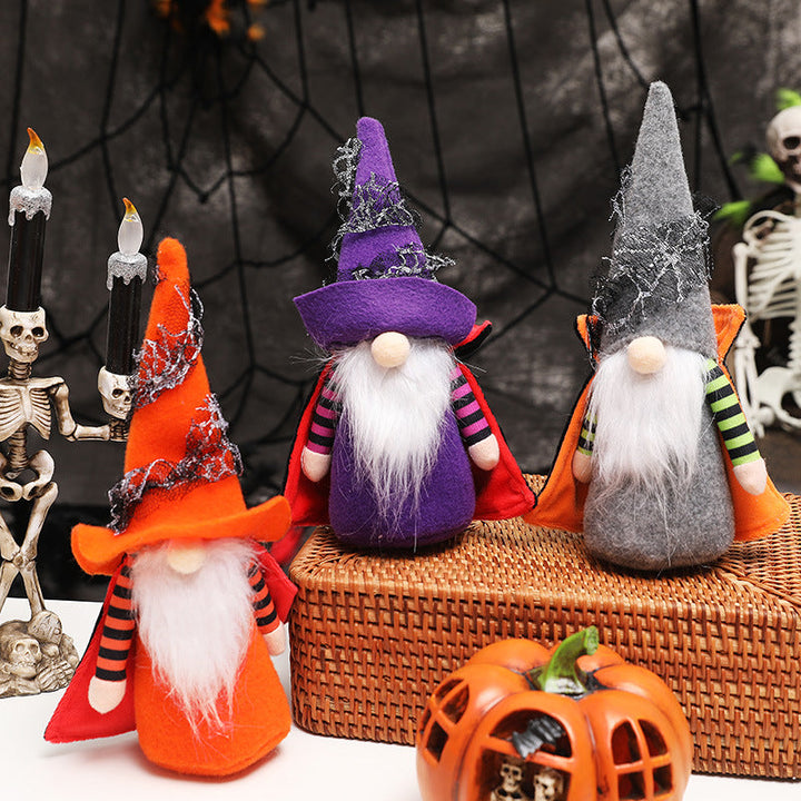 Halloween Cloak Gnome Dolls for Spooky Tabletop Decor