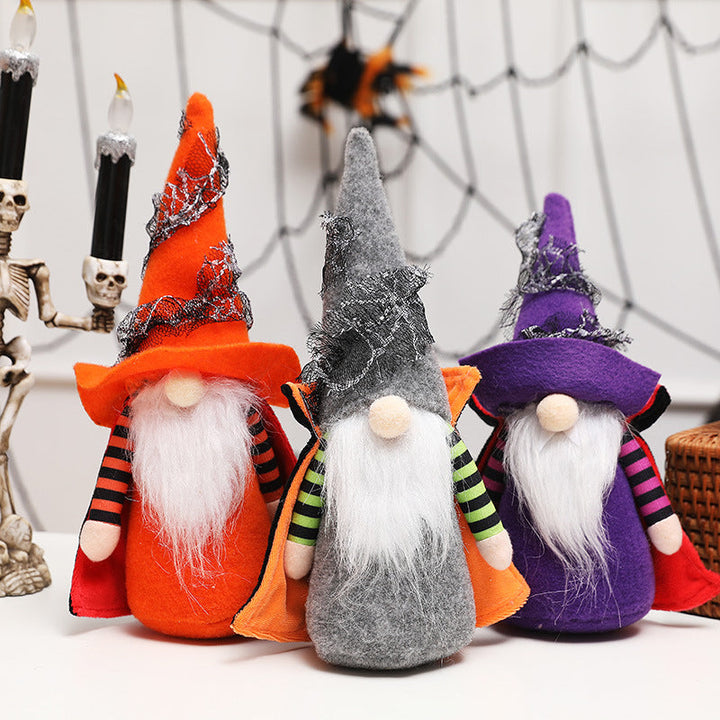 Halloween Cloak Gnome Dolls for Spooky Tabletop Decor