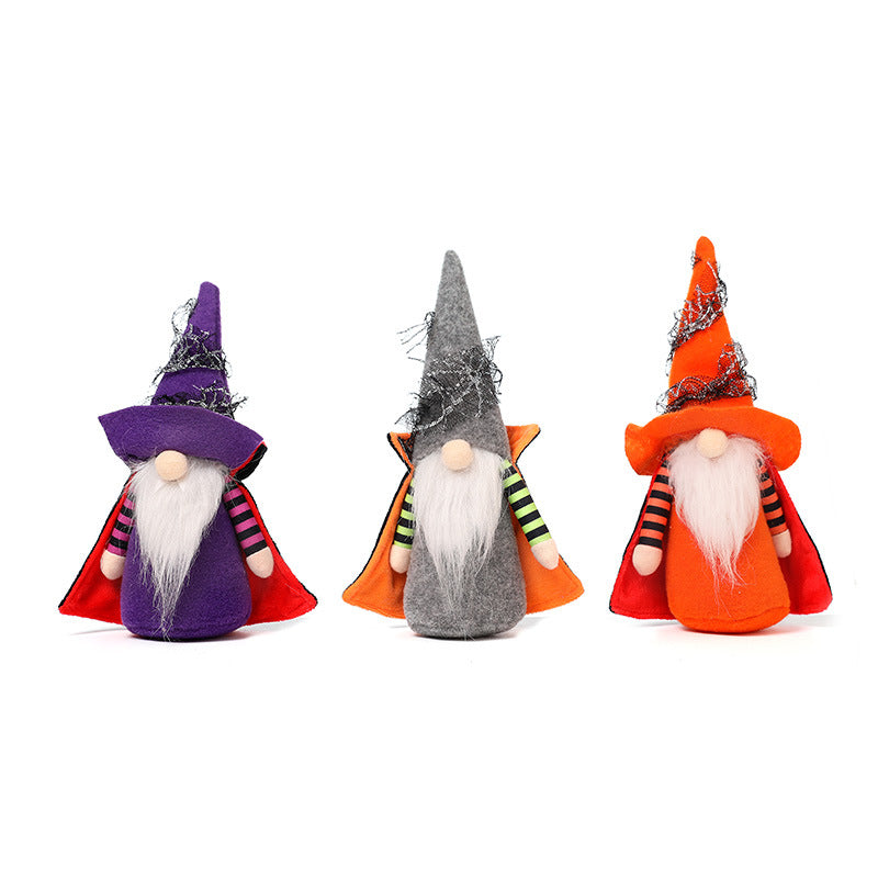 Halloween Cloak Gnome Dolls for Spooky Tabletop Decor