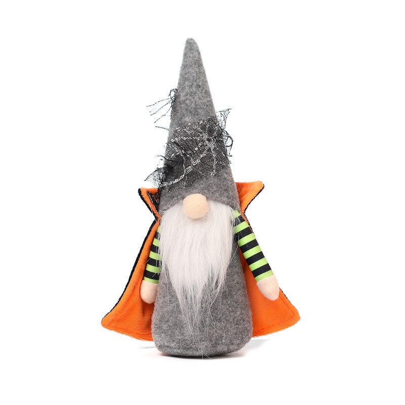 Halloween Cloak Gnome Dolls for Spooky Tabletop Decor