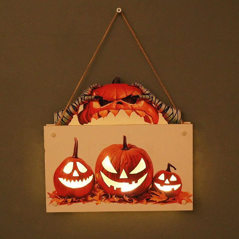 Halloween Wall Sign With Warm Backlit Glow Decoration