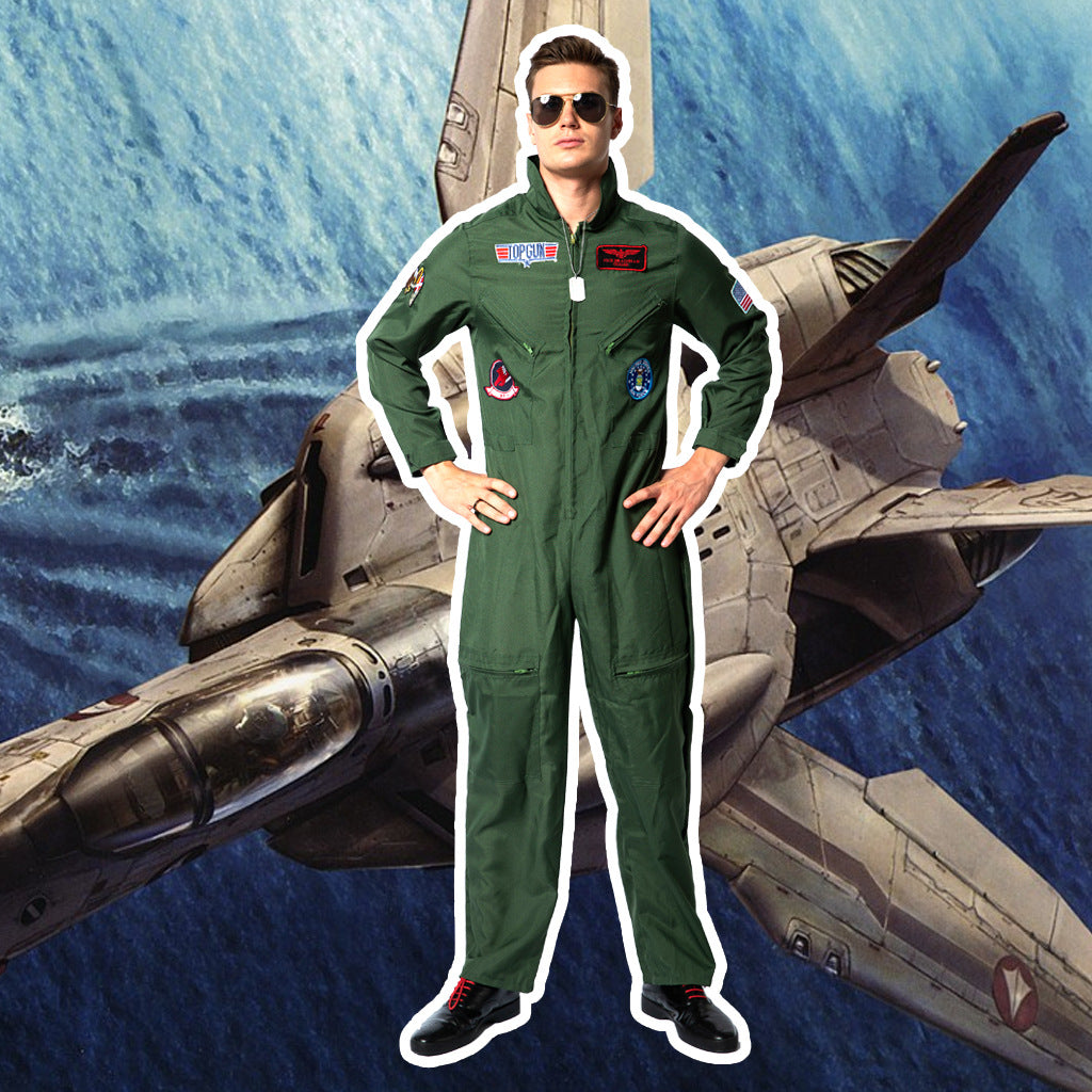 Pilot Costume Jumpsuit With Four Pockets | Top Gun Style
