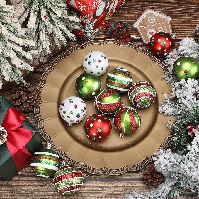 Shatterproof Christmas Ornaments With Hand-Painted Glitter