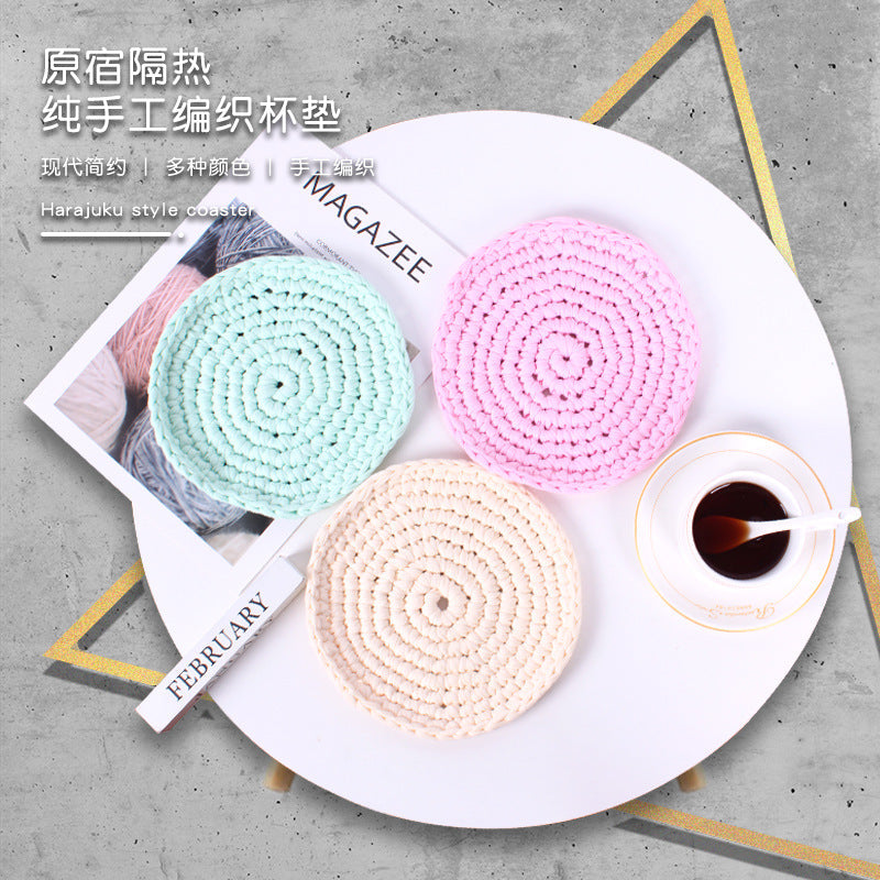 Hand-Woven Coaster Heat-Insulating Table Protection
