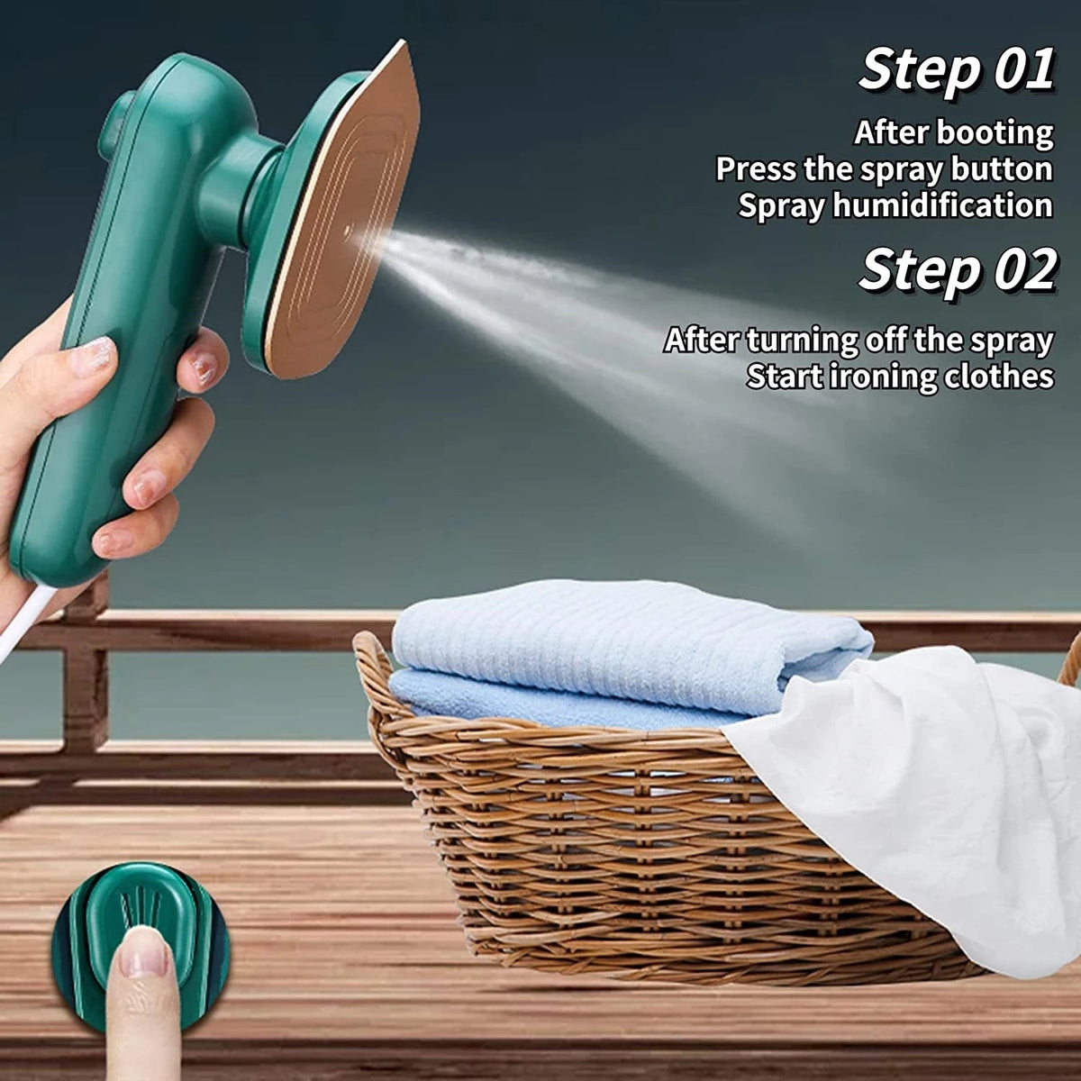 Handheld Steam Iron for Travel, Dorm and Quick Touch-Ups