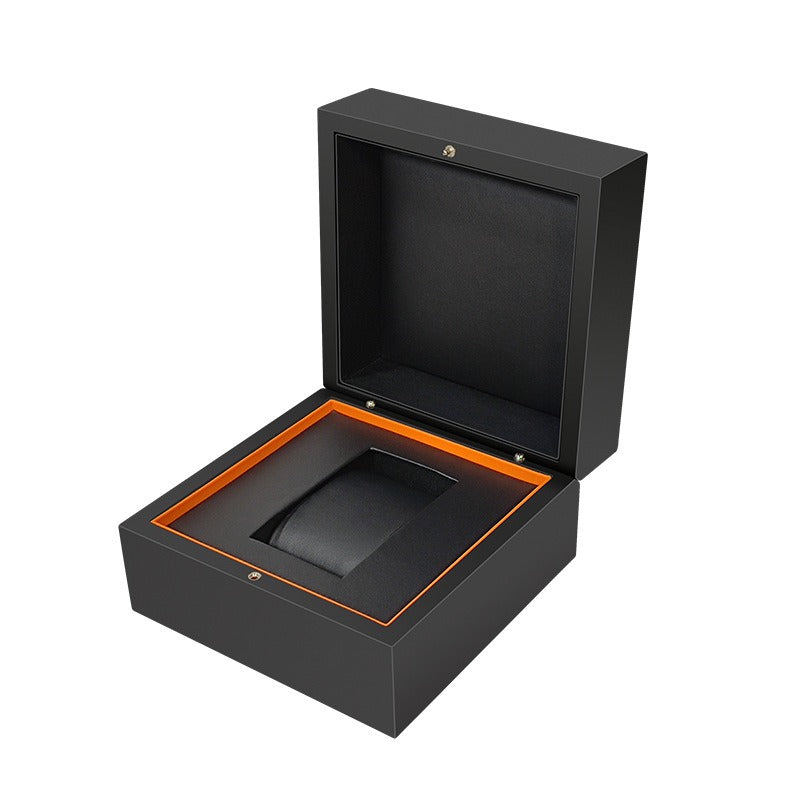 Matte Black Single Watch Box with PU Leather Lining